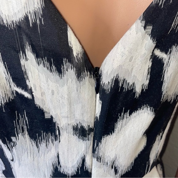 VERA WANG dress JACQUARD BLACK/IVORY FIT & FLARE Sleeveless DRESS~ SZ 8 - Picture 8 of 14